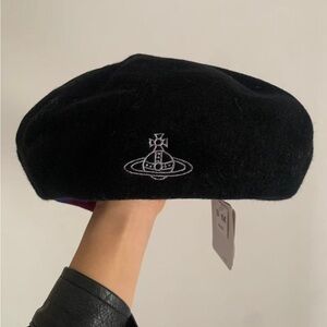 Vivienne Westwood Black Beret with Logo